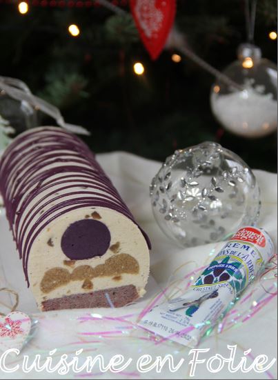 Bûche crème de marrons et cassis